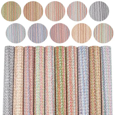 Produktbild von Set von 10 Gewebten Kunstlederplatten für Bastelarbeiten