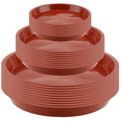 Zdjęcie produktu dla Omgoods - Zestaw 30 plastikowych doniczek do roślin w kolorze czerwonym, o wymiarach 12 cm, 18 cm i 24 cm