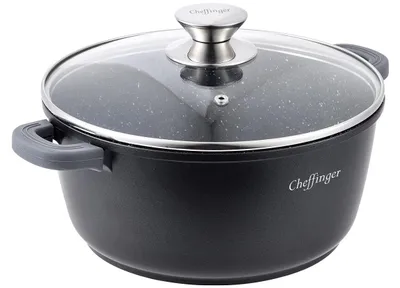 Kochtopf aus gegossenem Aluminium, 4,2 l, 20 cm, schwarz