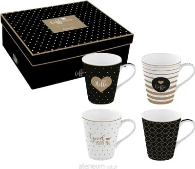 Obrázek produktu pro Porcelánové šálky na kávu 300ml 4ks