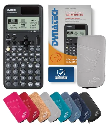 Produktbild von Casio FX-991 DE CW Taschenrechner mit Schutztasche hellgrau & Fachbuch
