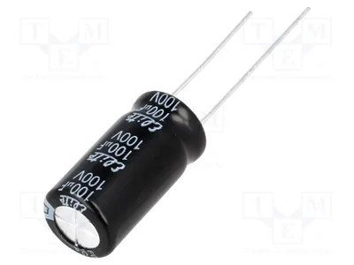Produktbild von 5x Kondensator: elektrolytisch 100VDC Ø10x20mm 100uF THT  20% PF2A101MNN1020 Elek