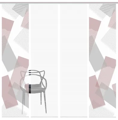 Produktbild von NAYAH Schiebegardine, halbtransparente Bambus-Optik, 260x60 cm, Graphikmotiv