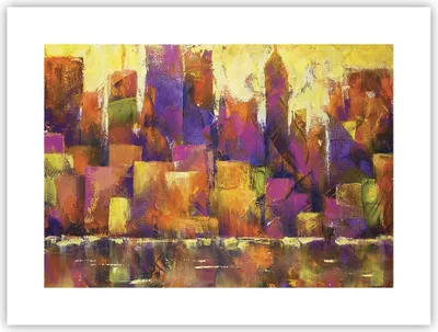 Produktbild von Poster - Poster ohne Rahmen - Abstraktion Stadt Wolkenkratzer - 40x30 cm - Wand Bild - Wanddeko - Wandbilder - Kunstposter - Wandposter - Bilder - Kunstdruck - Wandbild - P2XAA40x30-4294