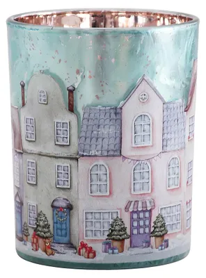 Produktbild von Clayre & Eef Teelichthalter Ø 10x13 cm Blau Glas