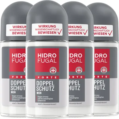 Produktbild von HIDROFUGAL Deo Roll-On MEN DOPPEL SCHUTZ 2-fach Anti-Transpirant-Schutz 4 x 50ml