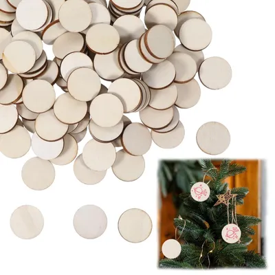 400 Stück 20 mm Holzscheiben, 2,5 mm, unbehandelt, für DIY-Basteln