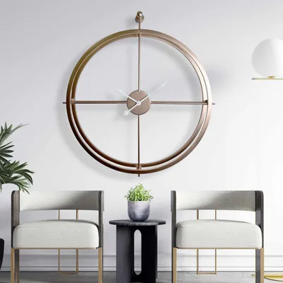 Produktbild von Opviq, Elegante Wanduhr aus Metall, 75 x 85 cm, 100% Metall