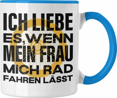 Produktbild von Trendation - Fahrradfahrer Geschenk Tasse mit Spruch Rennrad Mountainbike Geschenkidee Radfahrer (Blau)