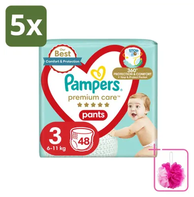 Image de 5 couches-culottes Pampers Premium Care, taille 3 (6–11 kg) - Pack économique - 5 pièces
