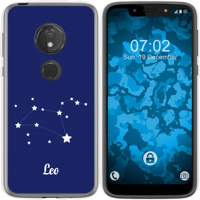 Produktbild von PhoneNatic Case kompatibel mit Motorola Moto G7 Play Silikon-Hülle SternzeichenLeo M4