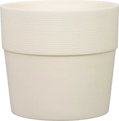 Produktbild von Scheurich Groove 40, Blumentopf/Pflanzkübel, rund,  aus Kunststoff Farbe: Avorio, 38 cm Durchmesser, 35,2 cm hoch, 31 l Vol.