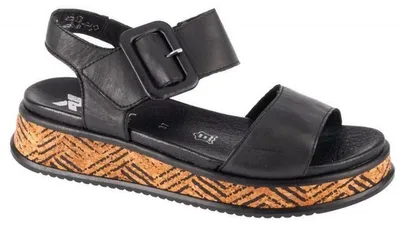 Produktbild von Rieker - Damen Sandalen, Vollnarbenleder PP5417 (40,5 EU) (Schwarz)