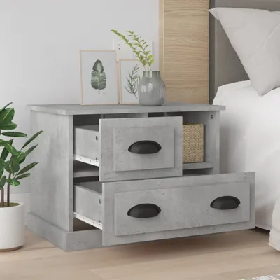 Produktbild von "im Sonderangebot"Nachttisch Elegantes Design - Beistelltisch - Nachtschrank - Betongrau 60x39x45 cm DEMöbel 2792428