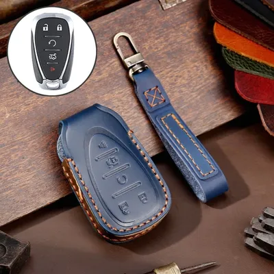 Obrázok produktu pre Pre Chevrolet 5-tlačidlo Hallmo Car Kožený kľúč Ochranný kryt Key Kryt Key Case (modrá)