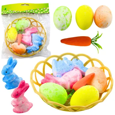 Immagine prodotto di Ornamenti pasquali in cestino 6 pezzi