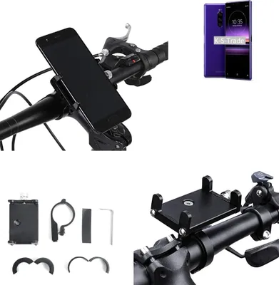 Produktbild von K-S-Trade Handyhalterung für das Fahrrad kompatibel mit Sony Xperia 1 Halter Lenkstange Fahrradhalterung Motorrad Bike Mount Befestigung Smartphone