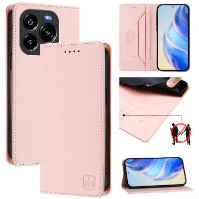 Produktbild von Lederhülle für Oukitel C65 / C65 Pro Hülle Flip Brieftasche Kartenfächern Ständer Schutzhülle Pink