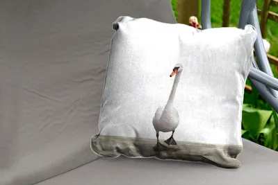Produktbild von MuchoWow® Outdoor Kissen - Schwan - Tiere - Vogel - Jungen - Mädchen - Kinder - 60x60 cm - Wetterfest - Lounge Kissen - Dekoration - Schlaf Kissen