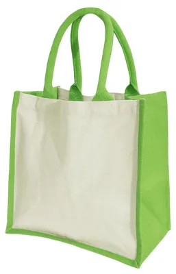 Produktbild von Westford Mill Midi Jute-Tasche / Shopper / Einkaufstasche, 14 Liter LT763 (Einheitsgröße) (Apfelgrün)