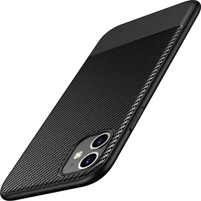 Image de coque iPhone 11 AVANA Housse silicone TPU Slim Case noir Couverture aspect carbone