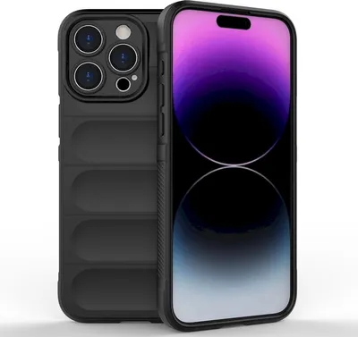 Produktbild von Mobigear Bumpy iPhone 15 Pro Max Hülle Flexibles TPU Backcover - Schwarz