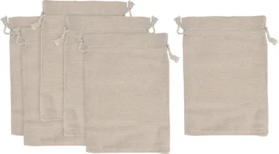 Produktbild von VBS Stoffbeutel mit Zugband 19 x 13 cm 6 Stück ideal für Aufbewahrung und Geschenke