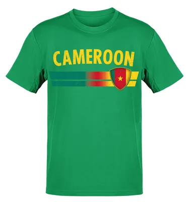 Produktbild von WM EM Fan Shirt Weltmeisterschaft Europameisterschaft 100% Baumwolle T-Shirt Rundhals Fanartikel Herren Damen Fan-Shirt - viele Länder: Kamerun / M Land wählen: Kamerun Shirt Größe wählen: M