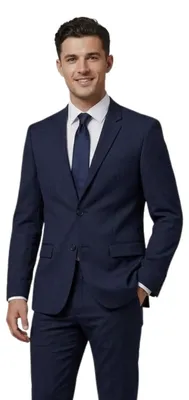 Image de Blazer pour homme Calvin Klein, en laine, de style classique, couleur bleu marine, taille S