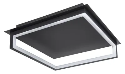 Produktbild von Globo Lighting Deckenleuchte Metall schwarz, Acryl opal, weiß, LxBxH: 440x440x115mm, inkl. LED 30W 230V, 3000lm Source, 500lm Output, 4000K