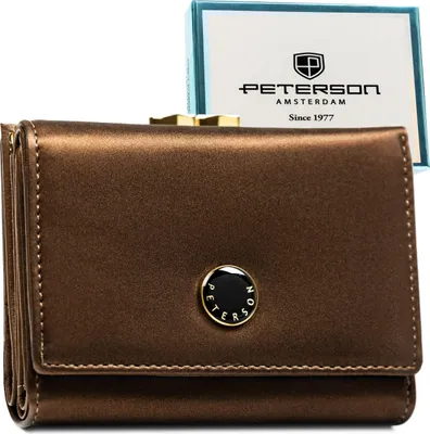 Obrázek produktu pro Peterson dámská peněženka RFID přírodní a ekologická kůže hnědá 12,5x9 cm
