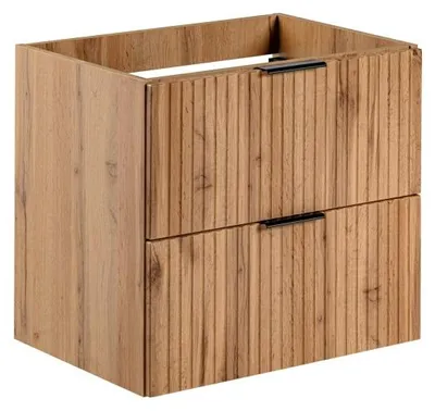 Immagine prodotto di Mobile sottolavabo NOXERA – 60 cm – 2 cassetti – Colore rovere wotan – Mobile sospeso moderno