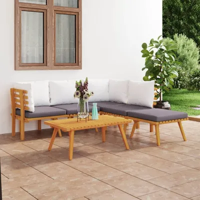 Produktbild von ZMH 6-tlg. Garten-Lounge-Set mit Kissen Massivholz Akazie