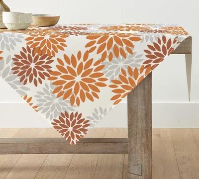 Produktbild von Herbst Tischdecke Orange Blumen 85x85 cm