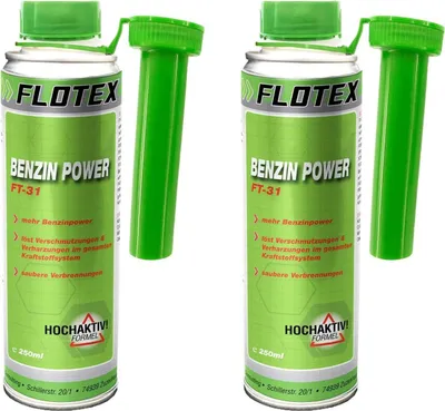 Produktbild von Flotex Benzin Power, 2x 250ml Additiv verbessert Verbrennung, erhöht Benzinpower
