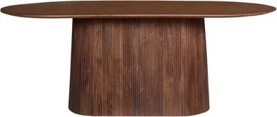 Image de Table à manger RIMBAUD – Effet bois brun – 200 cm – Style contemporain