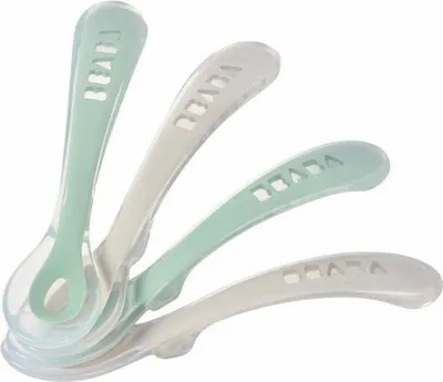 Produktbild von Béaba Babylöffel 2. Altersstufe, 4er Set, Silikon, Natural Set, Ergonomisch