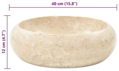 Imagen del producto de VidaXL: Lavabo de 40x12 cm, mármol color crema