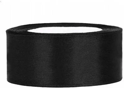 Produktbild von SCHWARZES Satinband Dekoratives Ornamentband 25mm 25m