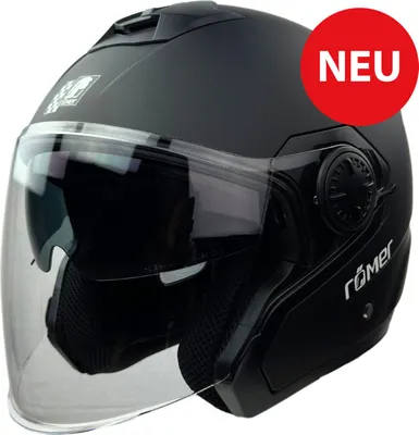 Produktbild von RR10901 - Römer Jethelm - Motorradhelm mit Sonnenvisier, schwarzmatt  Römer Helmets Helm: L / 59cm,