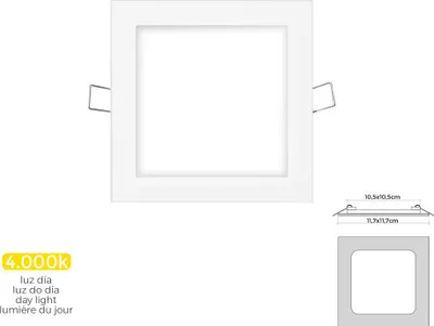 Image de Downlight Led Carré Edm 6w éclairage Led Blanc Lumière Du Jour 4000k - Edm