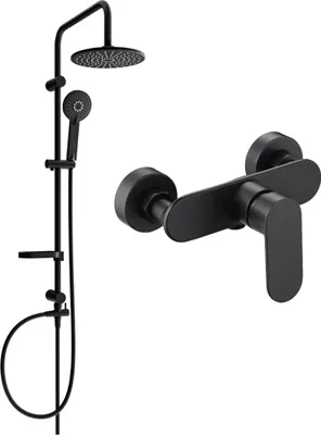 Immagine prodotto di Mexen Carl set doccia esterno con soffione e miscelatore doccia Milo, nero - 71340240-70