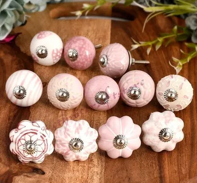Image de Omgoods - Poignées de tiroirs en céramique multicolores - Lot de 30 pièces pour meubles de cuisine et autres meubles