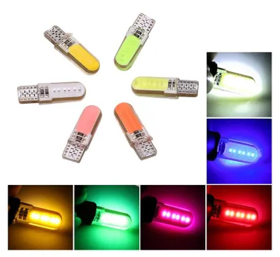 Image de Ampoules LED pour feux de position, T10 W5W, COB 12 puces, 12 V, 6 couleurs de lumière