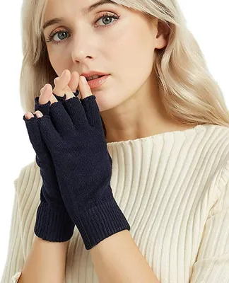 Produktbild von Warm Kaschmir wolle und Schurwolle elastische Handschuhe Uni, Blau