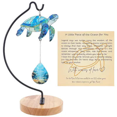 Meeresschildkröte Suncatcher Acryl-Hänger 27 cm mit Halter
