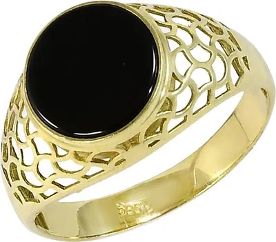 Produktbild von Goldring Glare1478 585er mit synthetischem Onyx, Größe 64, 25,6x23x12 mm, hypoallergen