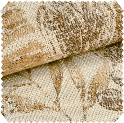 Produktbild von novely® exquisit FLORENZ - Polsterstoff im Leinen-Look mit Blumenmuster - Schwer entzündbarer Möbelstoff - Pflegeleichte Meterware 1lfm - Farbe: 02 Braun Ocker Beige