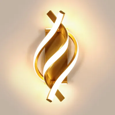 Obrázok produktu pre Elegantná LED nástenná lampa, zlatá, 22W, 2500 lúmenov, moderný dizajn