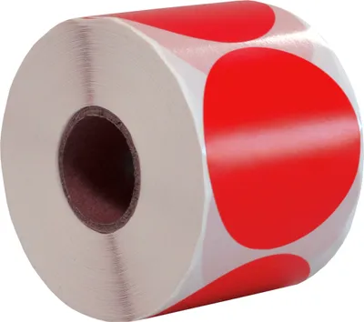 Produktbild von DULA Runde Etiketten - Rot - 50mm - 500 Aufkleber auf Rolle - Siegel - Markierungspunkte - Leere runde Aufkleber auf Rolle